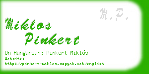 miklos pinkert business card
